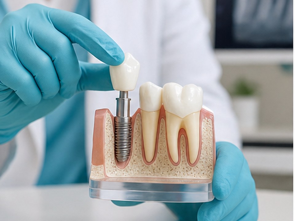 Dental implant planlamasını anlatan bilgilendirme görseli